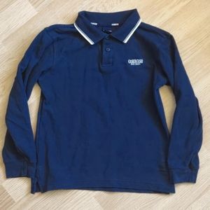 OshKosh 7X Navy Blue Long Sleeve Polo School Uniform Preppy